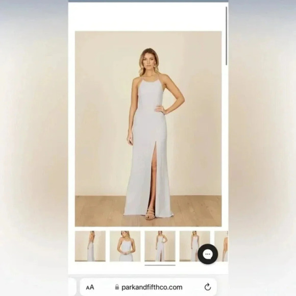 Park & Fifth Rosewood Halter Maxi Dress Dove Grey Size 4 - Picture 10 of 15